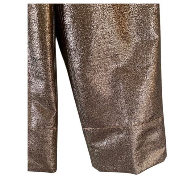 Madewell Slim Emmett Wide-Leg Crop Pants in Rose Gold Metallic, size 25 NWT - Picture 3 of 8